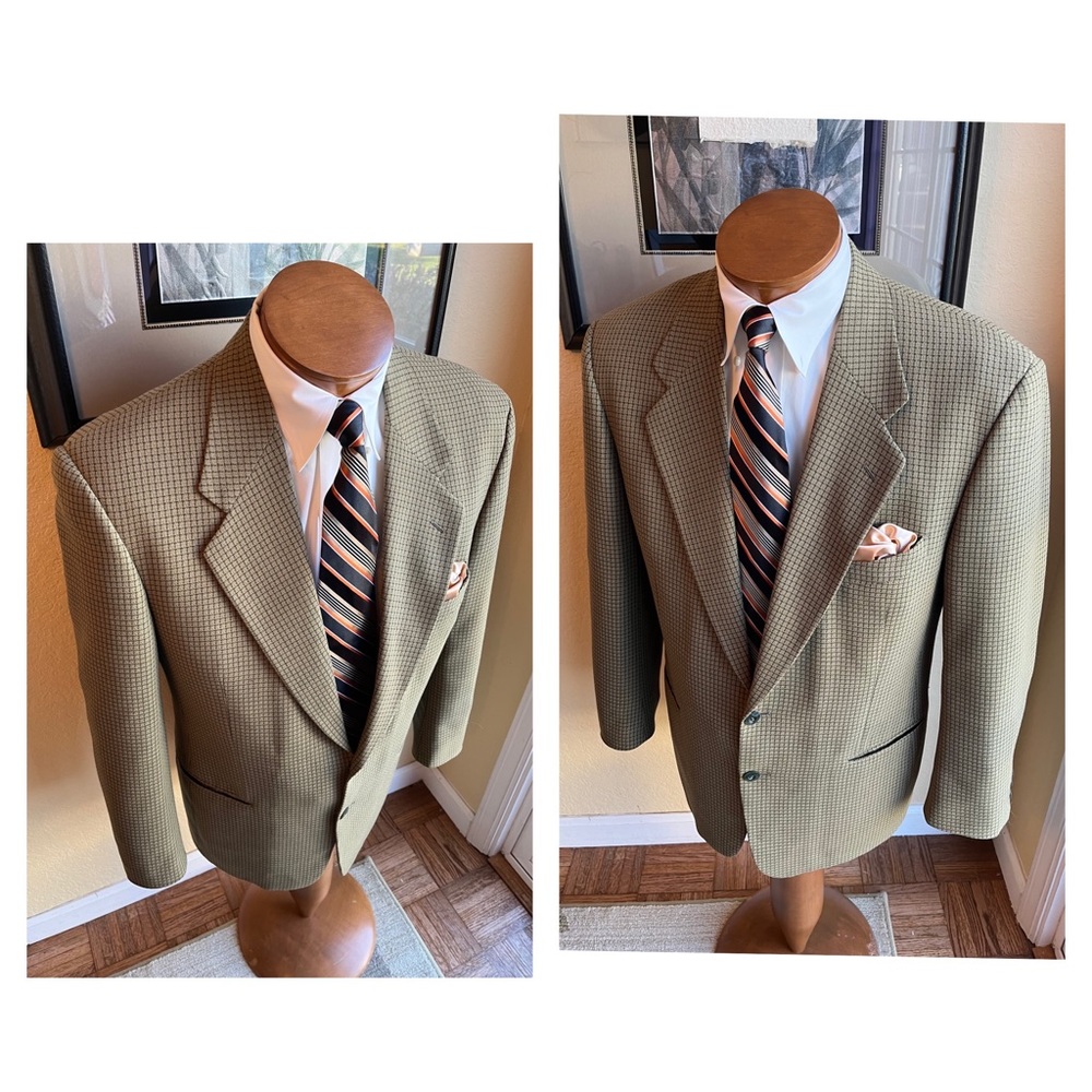 VIVA VINTAGE!  Andrew Fezza Assets All Wool Mini-check Weave Size 41R - Picture 8 of 14